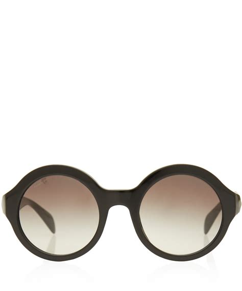 prada round-frame acetate sunglasses black|prada unisex sunglasses.